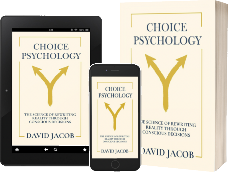 Choice Psychology by David Jacob, in paperback and on a tablet and a phone